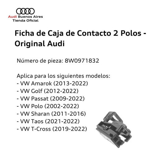 Audi Ficha De Caja De Contacto 2 Polos A8 2013 Al 2021 3