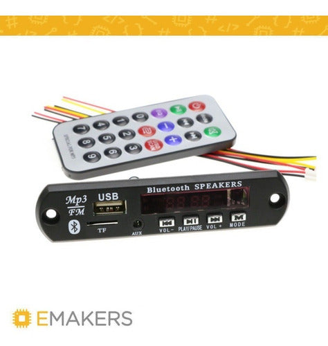 EMakers MP3 Radio FM Audio Bluetooth USB, SD Auto Car Emakers 1