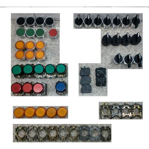 Telemecanique Ojos De Buey ZB4-BV03 Rojo Y ZB4-BV04 Verde 1