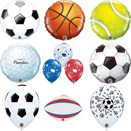 Qualatex Metallic Rugby Ball Balloon 45 Cm X 3 Units 5