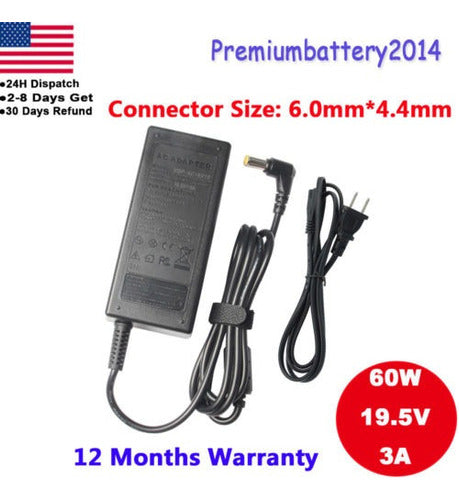 Sony Vaio 19.5V 3A AC Adapter Charger VGP-AC19V10 VGP-AC19V37 VGP-AC19V20 1