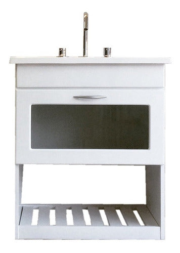 Hanging Vanity 50cm White Lacquered Without Basin 6