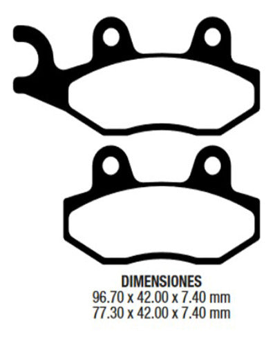 Pastilla De Freno P/ Yamaha Xtz 125 / 250 Delantera Frima 1