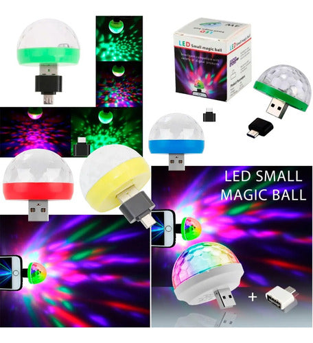 5 RGB LED Audio Rhythmic Disco Ball DJ USB and Phone 5
