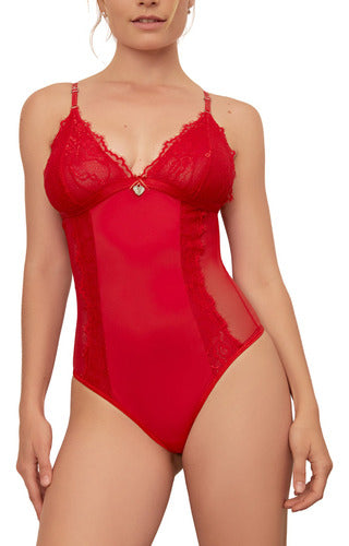 Playboy Body Mujer De Encaje Lenceria Erotica Ropa Sexy Cuerpo Rojo 0