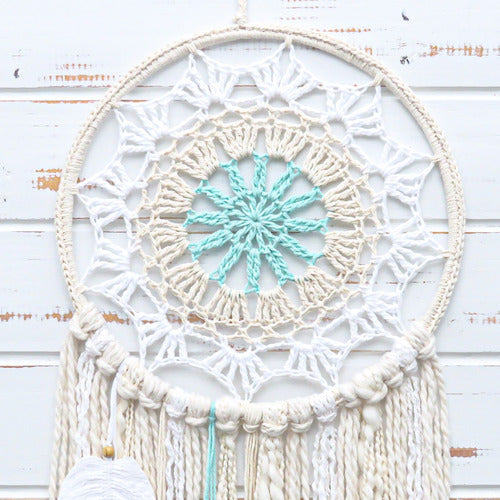Handmade 25cm Crochet Mandala Boho Chic Dreamcatcher 9