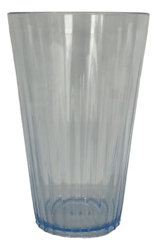 Faceted Acrylic Glass 500ml Light Blue Translucent Party x30u 0