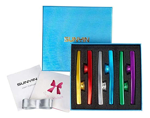 Sunyin Metal Kazoo Instrument Aluminum 6 Pieces Colorful Kazoo 1