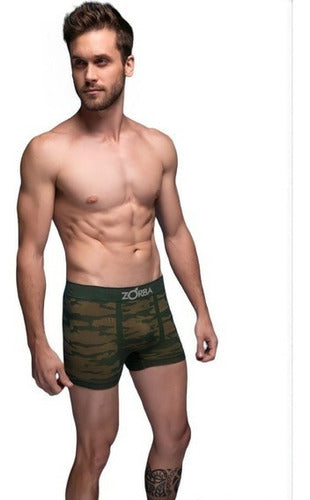 Men's Cotton-Lycra Camouflage Printed Boxer Briefs Pack of 3 2