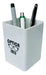 50 White Plastic Pen Holder Cubes with Full Color Logo Printed on 2 Sides 0