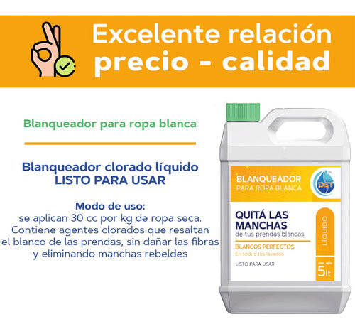 DST Blanquedor Ropa Blanca Alto Rendimiento Quitamanchas 5lt 3