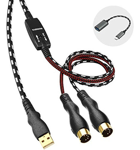 Nuosiya MIDI Cable, MIDI to USB Interface Cable 4.5 Feet 0