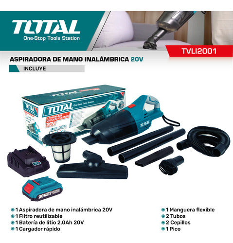 Total Tools Wireless Vacuum Cleaner 20V with Battery and Charger 3