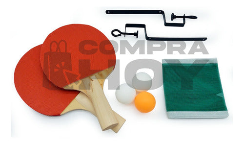 Set Ping Pong 2 Paletas + 3 Pelotas + Red + 2 Soportes 10717 2