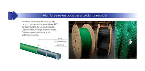 BIGMANDINO Alambrado Tejido Romboidal 1.00mt 2 Pulgadas Acero Colores 3