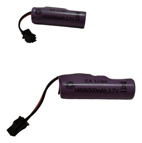 Pila Batería Recargable 14500/500mah 3.7v Con Conector Rc 1