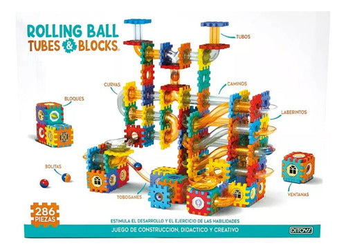 Rolling Ball Tubes & Blocks 286 Pieces Maze 4