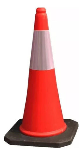Reflective Road Safety Cone 100cm with Rigid Base in Orange 1