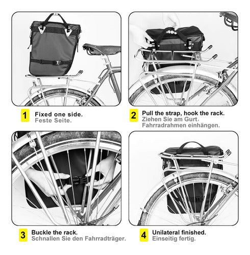 Rhinowalk 3 In 1 - Multifunctional Bicycle Pannier, M 3