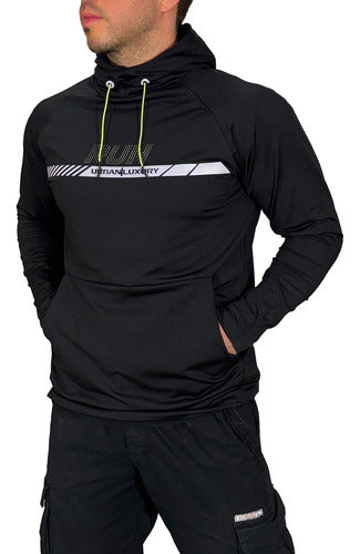 Urban Luxury Buzo Deportivo Hombre Run 24 Frisado Capucha Gym Lycra Ul 1