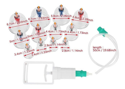 YUEXIAO 12 Ventosas Chinas Para Masaje, con Magnético + Manguera 2