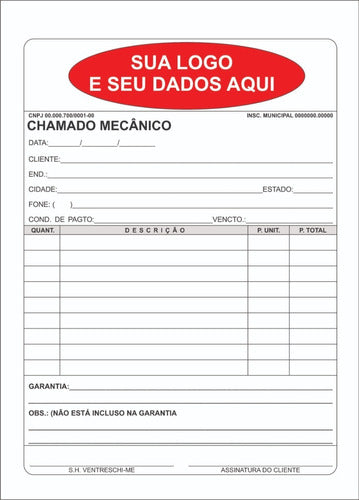 10 Talão Pedido Controle Orçamento 2 Vias Carbonado A/4 5