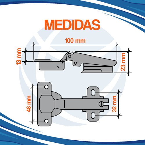 Cima Bisagra Codo 0 Cazoleta 35 Mm Mueble Puerta X6 Unidades 4