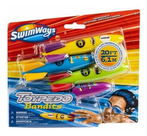 Swimways Torpedo Bandits X 4 Unid Buceo Int 88015 Playking 0