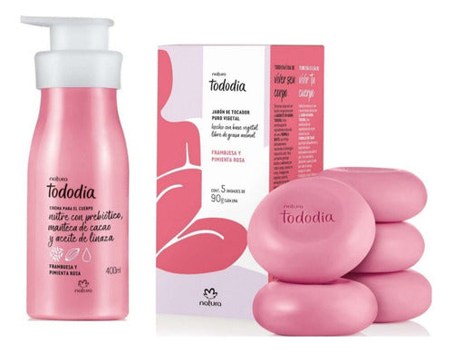 Natura Tododia Raspberry Bar Soap + Body Cream 0