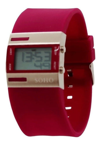 Digital Watch with Light Stopwatch Rubber Strap Soho CH2734L Installment 11