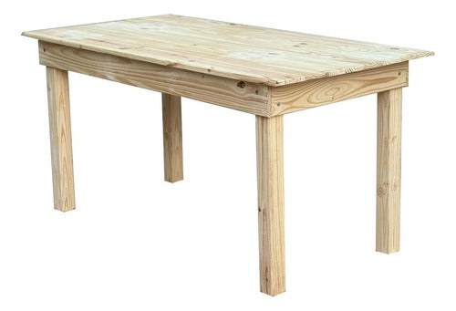 Solid Pine Wood Dining Table 180x80 Kitchen by Muebles-de-Campo 1