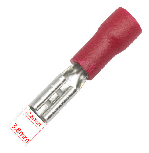 ELUMILED 50 Pre-Insulated Female Spade Terminals 2.8 Red A19 0.25-1mm2 1