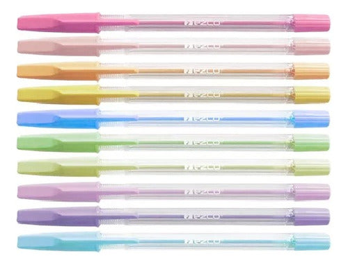 Ezco Pastel Pack X10 Colored Ballpoint Pens 1