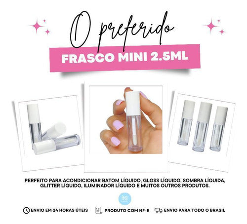 25 Mini Frascos Gloss - Batom - Iluminador Retoque Maquiagem 1