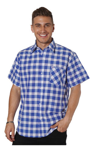 Wacky Short Sleeve Classic Checkered Shirt for Men 0