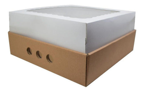 Set of 10 Breakfast or Cake Boxes with Window 35x25x12 1