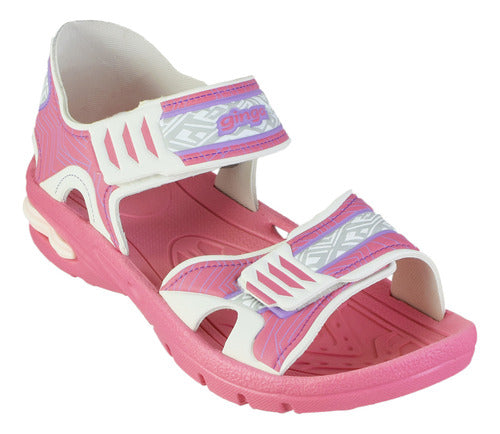 Ginga Papeete Atomic Kids Sandals Pink/White 2