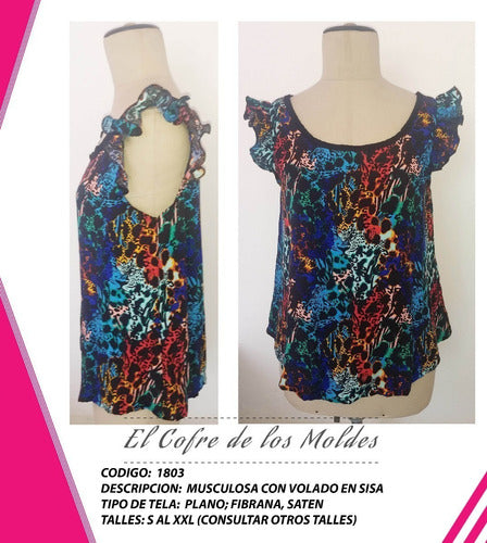 MoldeArte Molde Digital Musculosa Volado En Sisa Pack Talles S A Xxl 1