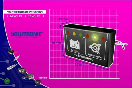 Solutronic Voltimetro Precision Ctrol Bateria Alternador Regulador 24v 1