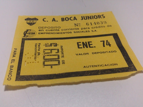 4 Recibos C A Boca Juniors Ciudad Deportiva Año 1974 Y 1975 1