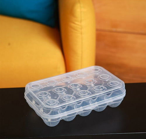Plastic Egg Holder Tray X 15 with Transparent Lid and White Base by Pettish Online 9