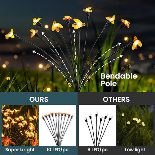 Patiopia Solar Garden Lights, Bee Shape Garden Lights 3