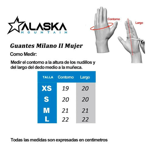 Alaska Guantes Milano II 10K Ski Snowboard Mujer Waterproof 2