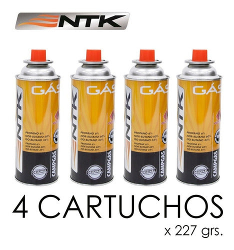 NTK Gas Cartridge 227g x 4 - Strikefly Camping 1