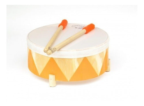 Instrumento Musical Tambor De Madera Con 2 Palillos 25cm 1