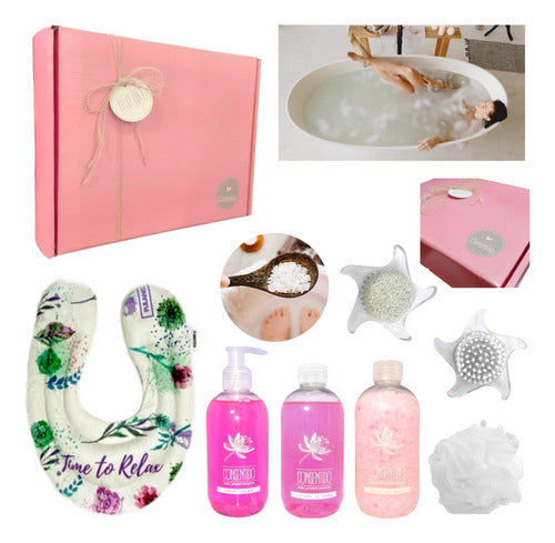 Spa Zen Roses Gift Box Set for Women – Happy Day Relaxation Kit - Kit Caja Regalo Mujer Box Spa Zen Rosas Set N22 Feliz Día