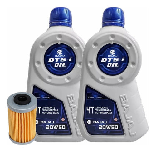 Bajaj Kit Rouser NS 200 Oil Filter + Original Bajaj 20W50 0