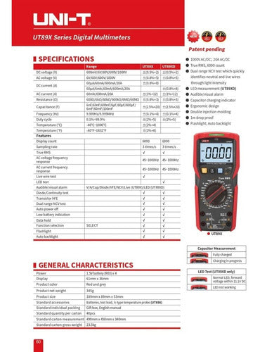 Uni-T Combo Fuente 30V 3A UTP3313TFL-II + Tester UT89X RMS 6