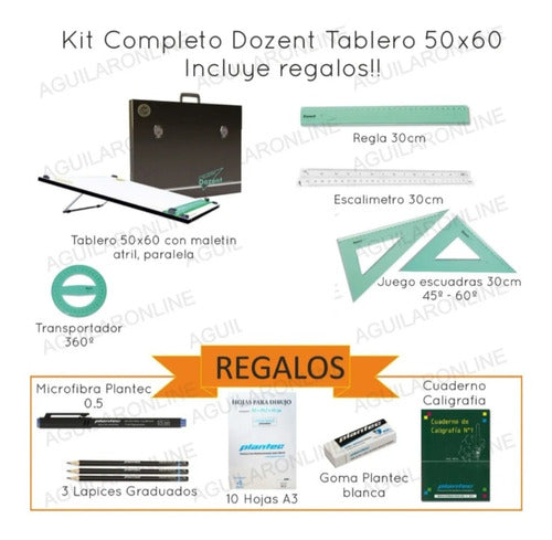 Plantec Kit Complet 50x60 Tablero Atril Dozent Plante Dibujo Regalo 1