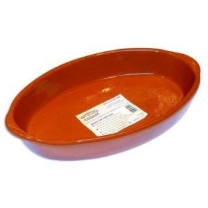 Corzana Oval Plate for Oven 2 Pieces Ceramic Vitreous Honey 35x22cm 0